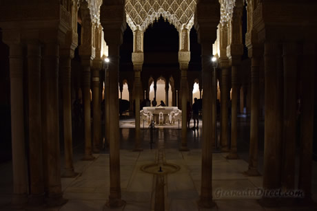 palacio de los leones por la noche