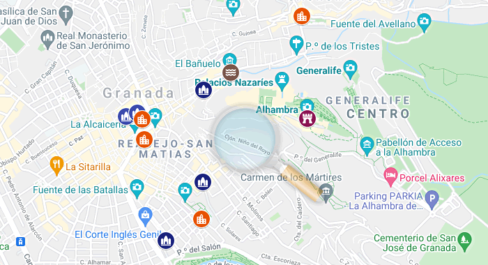 mapa de los monumentos de granada